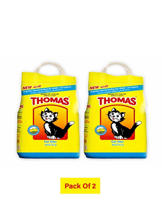 توماس رمل قطط متكتل - 10 كجم (عبوة من قطعتين) - Image 1